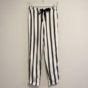 Mango Striped Black and White Trousers